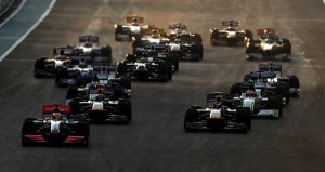 Drivers take the start of the Abu Dhabi