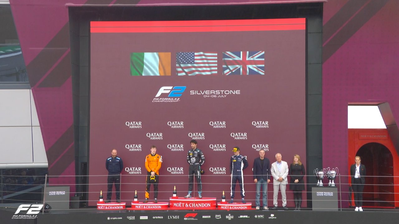 Jak Crawford gana con una lluvia que amenaza la carrera de F1 / Carrera GP Gran Bretaña F2