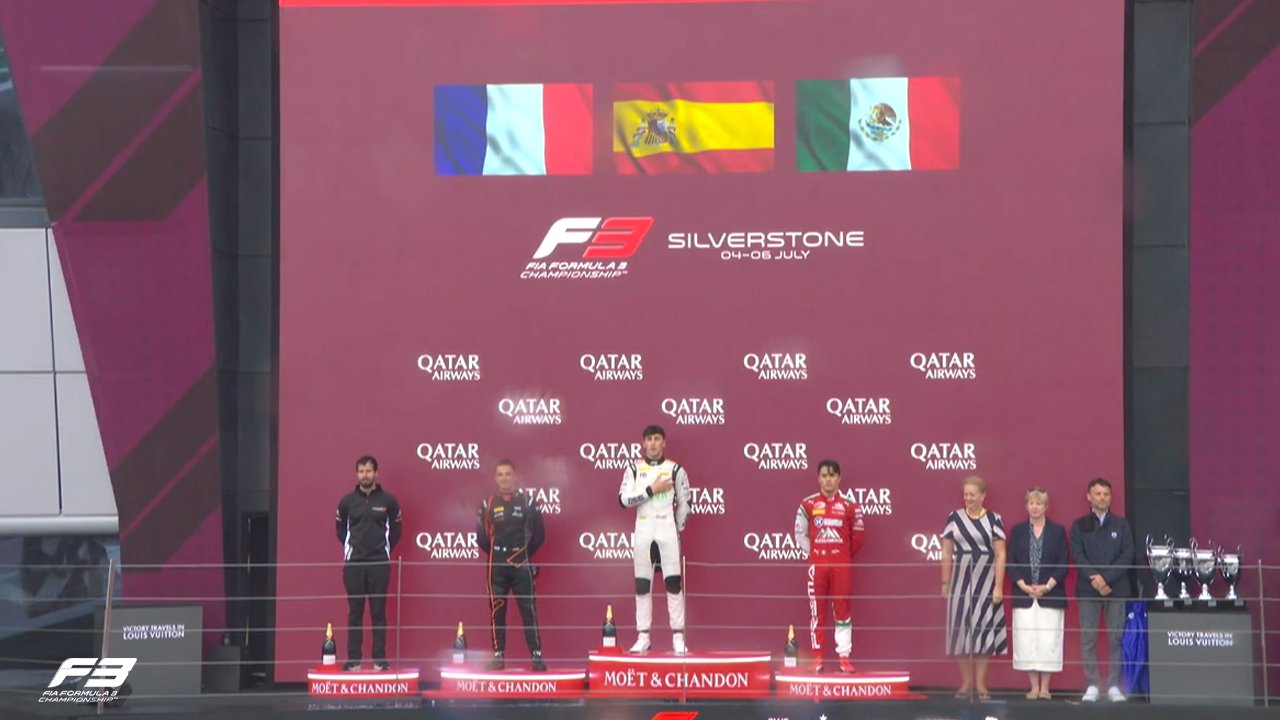 Golpe de autoridad bajo la lluvia de Mari Boya que mira al título / Carrera GP Gran Bretaña F3