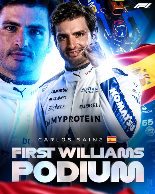 Podio histórico de Carlos Sainz en Bakú / Crónica de la carrera de Azerbaiyán